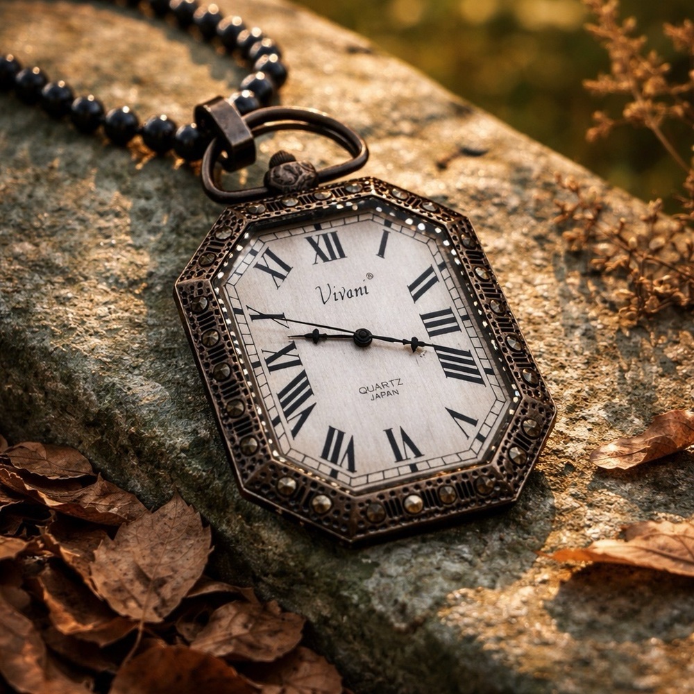 Silver Necklace Watch